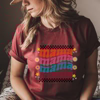 Image 2 of Retro Mama Shirt, Mother's Day Gift For Mom Tee, Mama Gift For Mother's Day, Wavy Retro Mama T-Sh...
