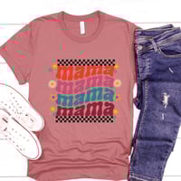 Image 3 of Retro Mama Shirt, Mother's Day Gift For Mom Tee, Mama Gift For Mother's Day, Wavy Retro Mama T-Sh...