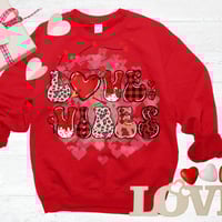 Image 4 of Love Vibes Sweatshirt, Valentine's Day Sweater, Valentine's Day Gift, Valentine's Day, Gift for M...