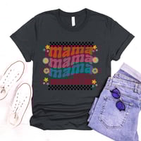Image 4 of Retro Mama Shirt, Mother's Day Gift For Mom Tee, Mama Gift For Mother's Day, Wavy Retro Mama T-Sh...