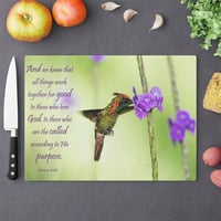 Image 1 of Bible Quote Personalized Glass Cutting Board, Scripture Cutting Board, Christian Gift Idea, Chris...