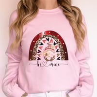 Image 1 of Be Mine Sweatshirt, Rainbow And Gnome Valentine's Day Sweater, Valentine's Day Gift, Women Valent...