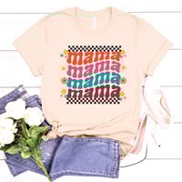 Image 5 of Retro Mama Shirt, Mother's Day Gift For Mom Tee, Mama Gift For Mother's Day, Wavy Retro Mama T-Sh...