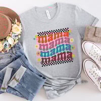 Image 6 of Retro Mama Shirt, Mother's Day Gift For Mom Tee, Mama Gift For Mother's Day, Wavy Retro Mama T-Sh...