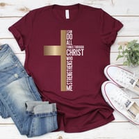 Image 1 of Cross T-Shirt, Bible Quote Shirt, Christian Shirt, Unisex Religious Shirt, Christian Apparel, Chr...