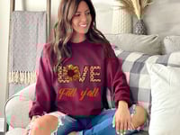 Image 1 of Love Fall Y'all Sweatshirt, Fall Sweatshirt, Autumn Sweater, Thanksgiving Sweater, Gift Idea, Uni...