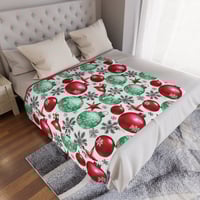Image 2 of Christmas Blanket, Holiday Ornament Blanket. Warm Blanket, Christmas Decor, Christmas Throw, Gift...