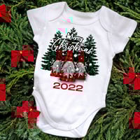 Image 1 of Merry Christmas 2022 Infant Fine Jersey Bodysuit, Christmas Infant Group Bodysuit, Holiday gift Idea