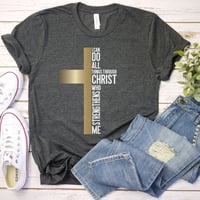 Image 4 of Cross T-Shirt, Bible Quote Shirt, Christian Shirt, Unisex Religious Shirt, Christian Apparel, Chr...