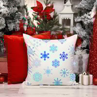 Image 1 of Christmas Snowflakes Spun Polyester Square Pillow, Holiday Decorative Pillow, Christmas Gift Idea