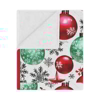 Image 3 of Christmas Blanket, Holiday Ornament Blanket. Warm Blanket, Christmas Decor, Christmas Throw, Gift...
