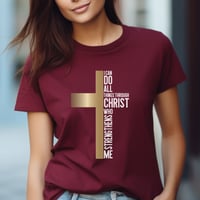 Image 5 of Cross T-Shirt, Bible Quote Shirt, Christian Shirt, Unisex Religious Shirt, Christian Apparel, Chr...
