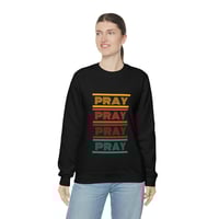 Image 3 of Pray Sweatshirt, Retro Sweatshirt, Fall Sweater, Thanksgiving Sweatshirt, Gift for Him, Gift for ...