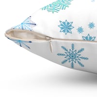 Image 3 of Christmas Snowflakes Spun Polyester Square Pillow, Holiday Decorative Pillow, Christmas Gift Idea