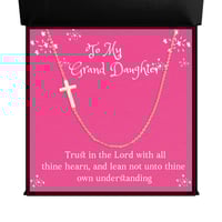 Image 2 of Easter Personalized Cross Necklace, Trust In The Lord Easter Necklace, Easter Cross Necklace For ...