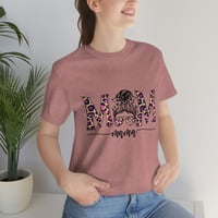 Image 2 of Messy Bun Mama Shirt, Mother's Day Gift For Mom Tee, Leopard Print Mama Gift For Mother's Day, Co...