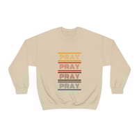Image 5 of Pray Sweatshirt, Retro Sweatshirt, Fall Sweater, Thanksgiving Sweatshirt, Gift for Him, Gift for ...