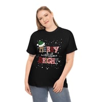 Image 2 of Merry And Bight Christmas T-shirt, Leopard Print Christmas Shirt, Women Christmas T-Shirt, Holida...