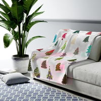 Image 2 of Christmas Tree, Velveteen Blanket, All Over Print Blanket, Holiday Gift Idea, Gift for Her, Chris...