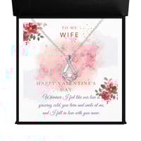 Image 1 of To My Wife Necklace, Happy Valentine's Day Dreamy Babe Necklace, Romantic Gift For Her, Valentine...