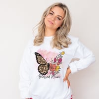 Image 2 of Blessed Mama Sweater, Mother's Day Gift, Women Butterfly Sweater, Mother's Day Mom Gift, Wife Gif...