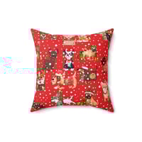 Image 4 of Dogs At Christmas Spun Polyester Square Pillow, Holiday Decor, Christmas Gift Idea for friends Or...