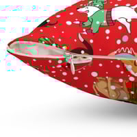 Image 6 of Dogs At Christmas Spun Polyester Square Pillow, Holiday Decor, Christmas Gift Idea for friends Or...