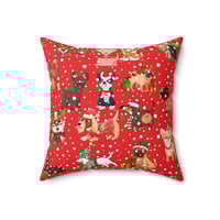 Image 7 of Dogs At Christmas Spun Polyester Square Pillow, Holiday Decor, Christmas Gift Idea for friends Or...