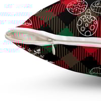 Image 6 of Christmas Plaid Spun Polyester Square Pillow, Christmas Home Decor Pillow