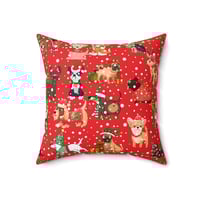 Image 8 of Dogs At Christmas Spun Polyester Square Pillow, Holiday Decor, Christmas Gift Idea for friends Or...