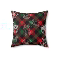 Image 7 of Christmas Plaid Spun Polyester Square Pillow, Christmas Home Decor Pillow