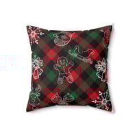 Image 8 of Christmas Plaid Spun Polyester Square Pillow, Christmas Home Decor Pillow