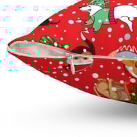 Image 9 of Dogs At Christmas Spun Polyester Square Pillow, Holiday Decor, Christmas Gift Idea for friends Or...