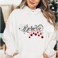 Image 3 of Believe Christmas Sweatshirt, Faith Christmas Sweatshirt, Christmas Sweater, Inspiring Christmas ...