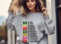 Image 2 of Christian Jesus Sweatshirt, Christian Easter Sweater, Names of Jesus Sweatshirt, Jesus Names Reli...