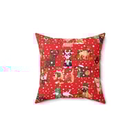 Image 10 of Dogs At Christmas Spun Polyester Square Pillow, Holiday Decor, Christmas Gift Idea for friends Or...