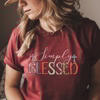 Image 1 of Simply Blessed Shirt, Simply Blessed Easter Shirt. Religious Easter Apparel For Men. Christian Ea...