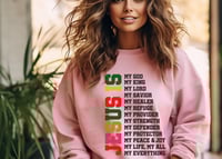 Image 3 of Christian Jesus Sweatshirt, Christian Easter Sweater, Names of Jesus Sweatshirt, Jesus Names Reli...