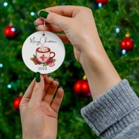 Image 1 of Merry Christmas 2023 Ornament, Personalized Christmas Ornament,  Christmas Ornament,  Holiday Gif...