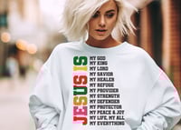 Image 5 of Christian Jesus Sweatshirt, Christian Easter Sweater, Names of Jesus Sweatshirt, Jesus Names Reli...