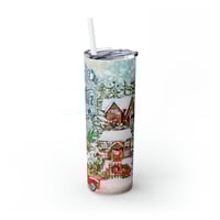Image 3 of Merry Christmas Tumbler with Straw, Winter Tumbler, Christmas Tumbler for Her, Holiday Gift Idea,...