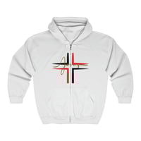 Image 1 of Jesus White And Black Christmas Unisex Heavy Blend Full Zip Hooded Sweatshirt, Holiday Gift Idea,...
