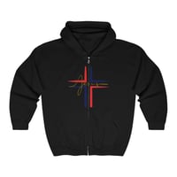 Image 3 of Jesus Red And ChristmasUnisex Heavy Blend Full Zip Hooded Sweatshirt