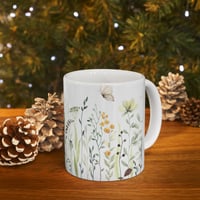 Image 9 of Pressed Flowers Coffee Mug, Vintage Coffee Mug For Women, Pastel Floral Tea Cup, Nature Lover Gif...