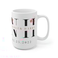Image 3 of Monogram Personalized Newlywed Mug, Wedding Gift Idea, Valentines Day Ceramic Mug 15oz