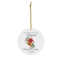 Image 4 of Our First Christmas Married 2023 Ornament, Personalized Christmas Ornament, Couple Names Christma...