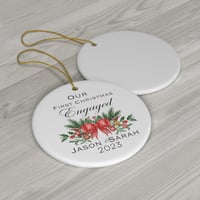 Image 4 of Our First Christmas Engaged 2023 Ornament, Personalized Christmas Ornament,  Engagement Christmas...