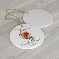 Image 5 of Our First Christmas Married 2023 Ornament, Personalized Christmas Ornament, Couple Names Christma...