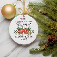 Image 5 of Our First Christmas Engaged 2023 Ornament, Personalized Christmas Ornament,  Engagement Christmas...