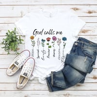 Image 1 of God Calls Me T-Shirt, Christian Shirt, Religious Tee, Sunflower Faith shirt, Christian Apparel, W...